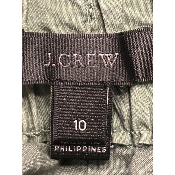 J Crew Pants Womens Size 10 Green Rory Cropped Wide Leg Tie Waist Lined (8517) R - Picture 9 of 10